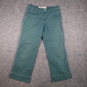 Sitwell Pant Women 4 Teal Green Cotton Stretch Utility Chino Straight Leg Anthro